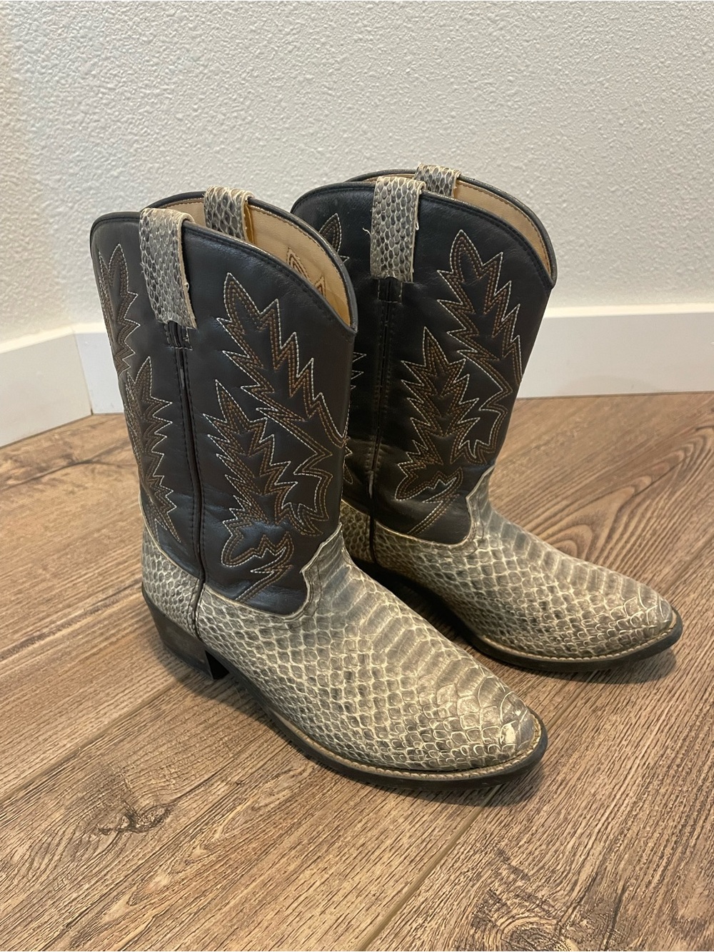 Kids Durango Gray Snakeskin Western Boots